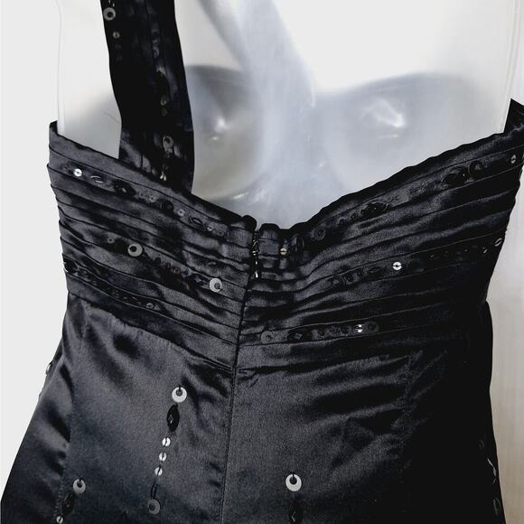 BCBGMaxAzria Y2K Silk Maxi Dress Babydoll 6 Formal Whimsygoth Goth Fairy Gown - Picture 11 of 12